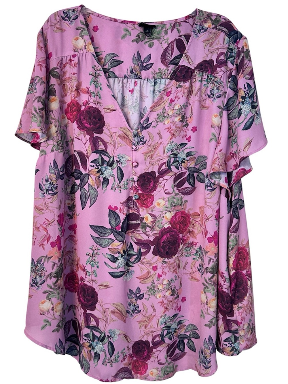 Floral Torrid Harper flutter sleeve top, Torrid size 4, 4X